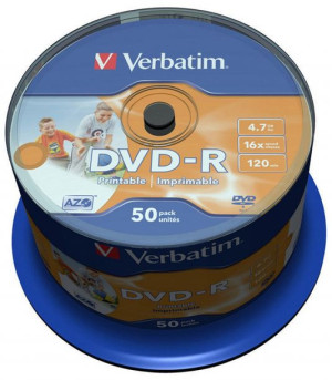 Płyta Dvd-r Verbatim Azo, 4,7gb, Do Nadruku, 50szt