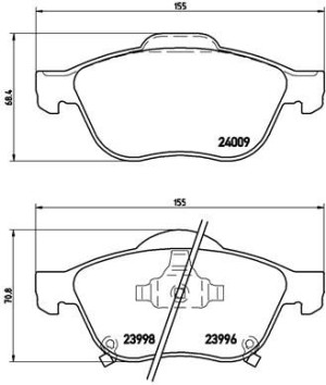 Klocki hamulcowe BREMBO P83043 23996183