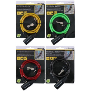 Dunlop - Zapięcie Do Roweru Spiralne Na Klucz 90 Cm (czerwony)