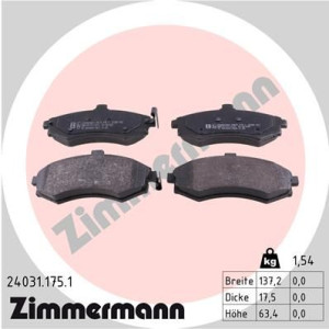 Klocki hamulcowe ZIMMERMANN 24031.175.1 581012DA40