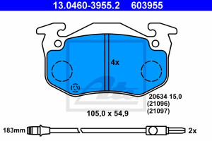 Klocki hamulcowe ATE 13-0460-3955-2 21097150