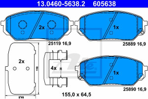 Klocki hamulcowe ATE 13-0460-5638-2 581013JA50