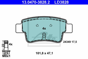 Klocki hamulcowe ATE 13-0470-3828-2 24349175
