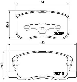 Klocki hamulcowe BREMBO P54046 MN116151