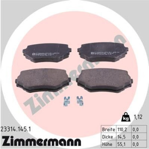 Klocki hamulcowe ZIMMERMANN 23314.145.1 23314145