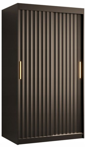 Szafa przesuwna RYFLE WAVE 1 100cm. czarna + złoto