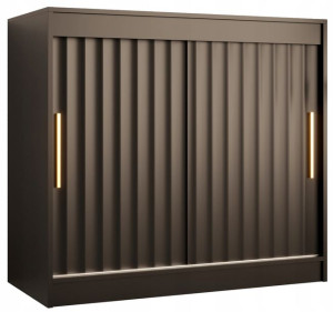 Komoda przesuwna RYFLE WAVE 2 100cm.czarna + złoto
