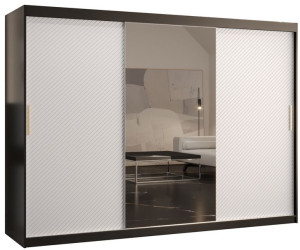 Szafa przesuwna RYFLE SLIM 2 250cm. czarna + biała