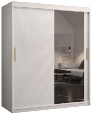 Szafa przesuwna RYFLE SLIM 2 150cm. biała + złoto