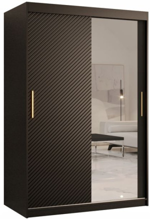 Szafa przesuwna RYFLE SLIM 2 120cm. czarna + złoto