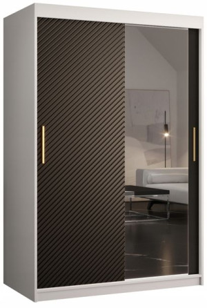 Szafa przesuwna RYFLE SLIM 2 120cm. biała + czarna