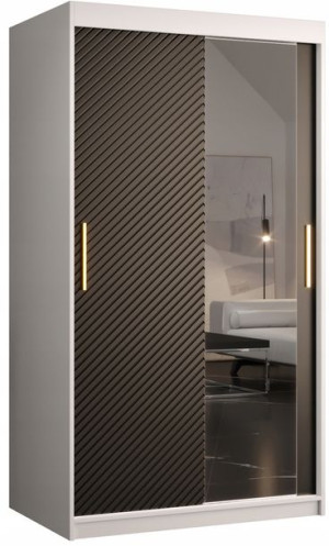 Szafa przesuwna RYFLE SLIM 2 100cm. biała + czarna