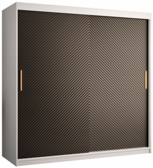 Szafa przesuwna RYFLE SLIM 1 180cm. biała + czarna