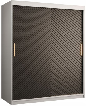 Szafa przesuwna RYFLE SLIM 1 150cm. biała + czarna