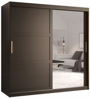 Szafa przesuwna MIRO 2 180cm. czarna + złoto