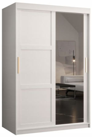 Szafa przesuwna MIRO 2 120cm. biała + złoto