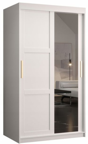 Szafa przesuwna MIRO 2 100cm. biała + złoto