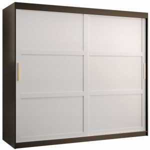 Szafa przesuwna MIRO 1 200cm. czarny + biały+złoto