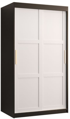 Szafa przesuwna MIRO 1 100cm. czarny + biały+złoto