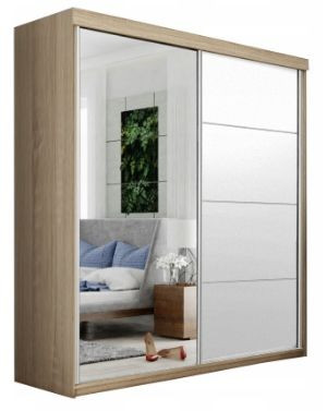 Szafa przesuwna DIEGO 1- PLUS 150cm BIAŁA, SONOMA