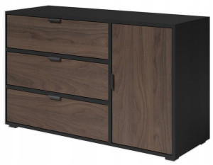 Komoda do sypialni VERONA135 cm czarny / orzech