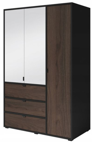 Szafa do sypialni VERONA 135 cm czarny / orzech