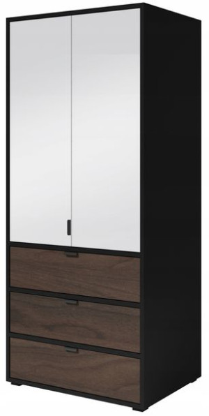Szafa do sypialni VERONA 90 cm czarny / orzech