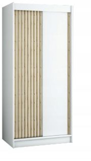 Szafa przesuwna LIVELLO - 100 cm z lamelami/czarna