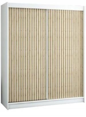 Szafa przesuwna LIVELLO I - 180 cm z lamelami/biał