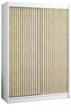 Szafa przesuwna LIVELLO I - 120 cm z lamelami/biał