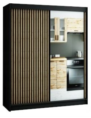Szafa przesuwna LIVELLO II - 180 cm z lamelami/cz