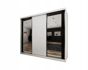 Szafa przesuwna DIEGO XVIII 250cm BIAŁA, SONOMA
