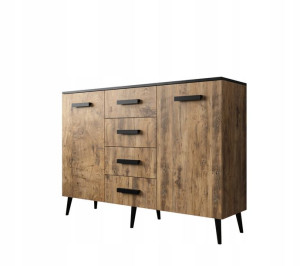 Komoda GRACJA 150x106x40 kasztan+czarny