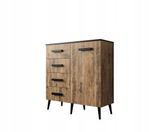 Komoda GRACJA 100x106x40 kasztan+czarny