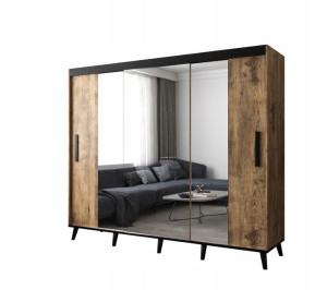 Szafa przesuwna GRACJA T2250x200x62 kasztan+czarny