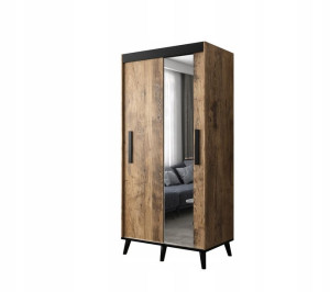 Szafa przesuwna GRACJA T2100x200x62 kasztan+czarny