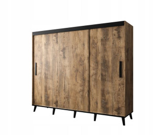 Szafa przesuwna GRACJA T250x200x62 kasztan+czarny