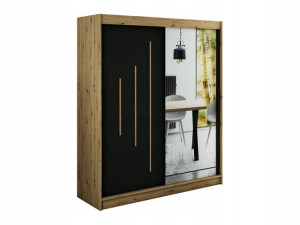 Szafa przesuwna Loka Y 180 X200x62czarna-artisan