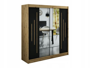 Szafa przesuwna Loka VII 200 x200x62czarna-artisan