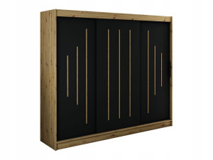Szafa przesuwna Loka VI 250 x200x62czarna-artisan