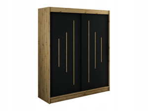 Szafa przesuwna Loka VI 180 X200x62czarna-artisan