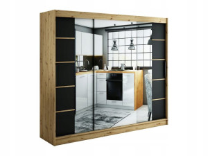 Szafa przesuwna Loka V 250 x200x62czarna-artisan