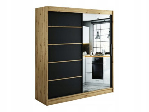 Szafa przesuwna Loka IV 200 x200x62czarna-artisan