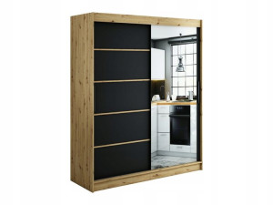 Szafa przesuwna Loka IV 180 X200x62czarna-artisan