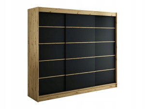Szafa przesuwna Loka III 250 x200x62czarna-artisan