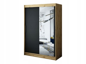 Szafa przesuwna Loka II 150 x 200x62czarna-artisan