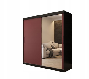 Szafa przesuwna Letto II 200 x 200 x62czarna-bordo