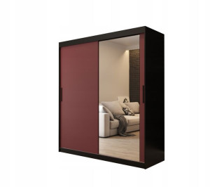 Szafa przesuwna Letto II 180 x 200 x62czarna-bordo