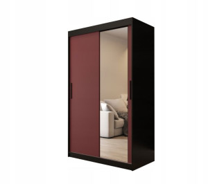 Szafa przesuwna Letto II 120 x 200 x62czarna-bordo