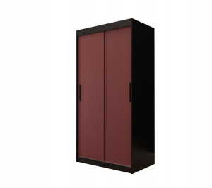 Szafa przesuwna Letto 100 x 200 x 62 czarna-bordo